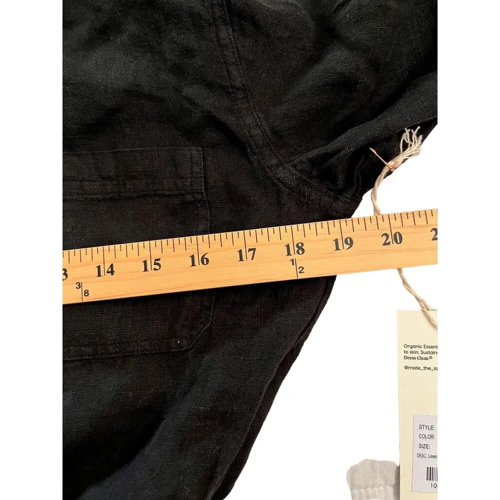 NEW MATE THE LABEL Long Sleeve 100% Linen Jumpsuit - Jet Black SIZE S - Picture 4 of 13